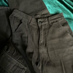 Khaki and brown cargo pants